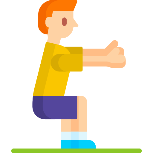 person doing squats in gym