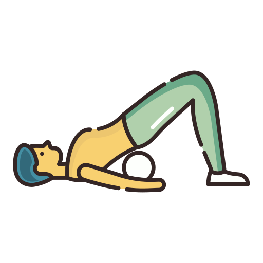 person doing back exercises with roller